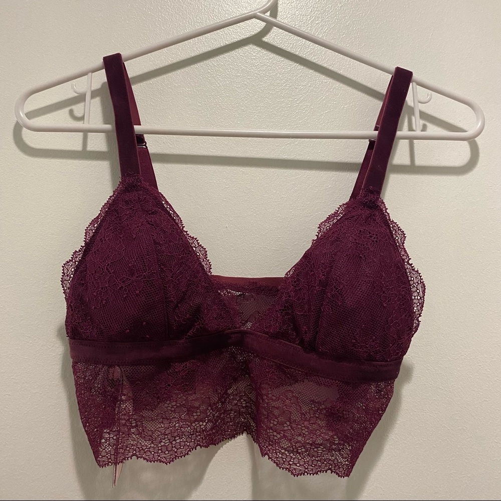 Victoria's Secret | Purple Plum Lace Velvet Bralette, S